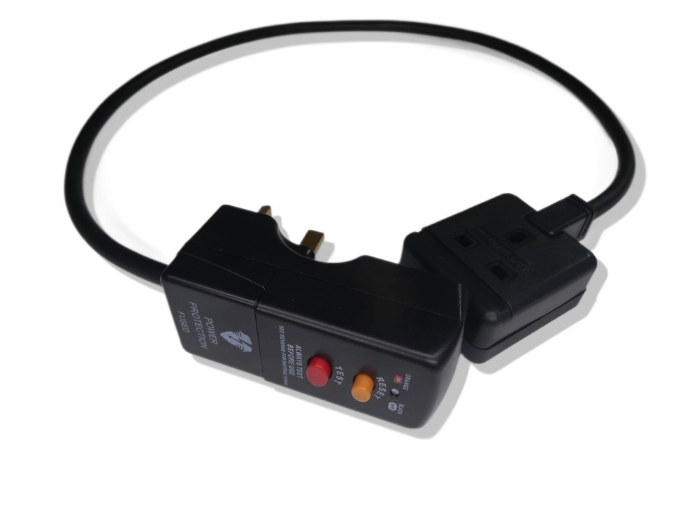 1m RCD protected single socket 13amp heavy duty extension lead
