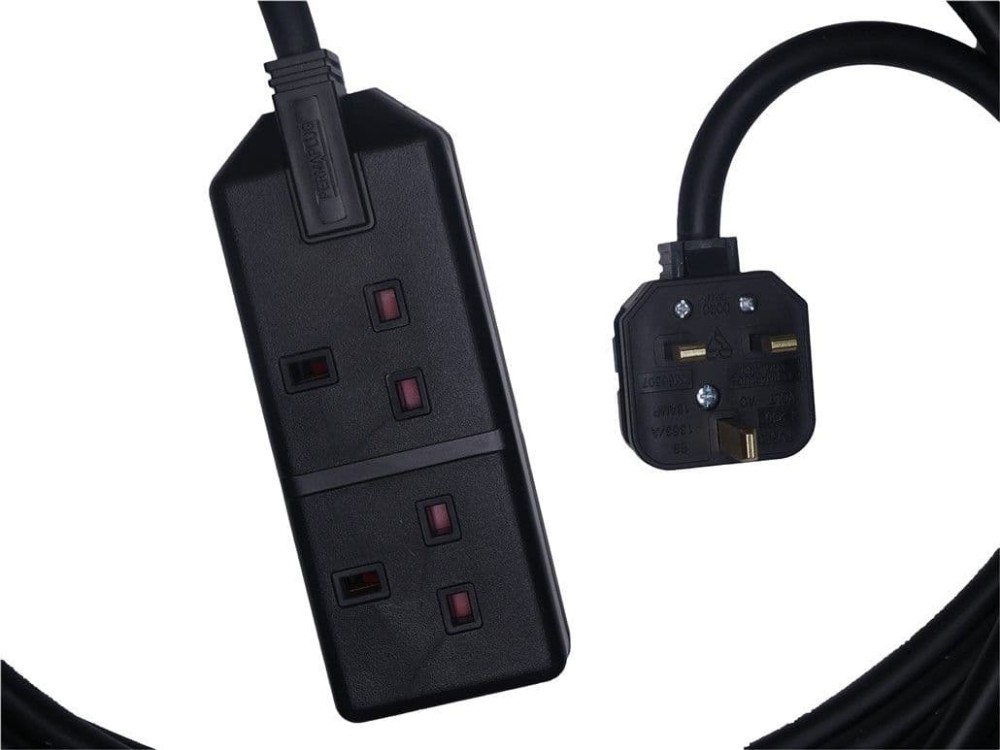 25m double socket heavy duty 13amp 25mm cable extension lead