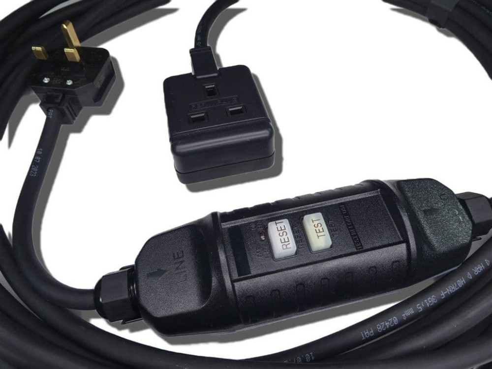 30m RCD protected single socket 13amp heavy duty 25mm cable extension lead