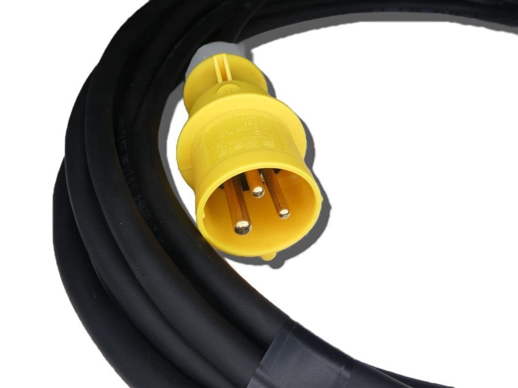 25metre tough rubber 110volt 16amp extension lead splash proof