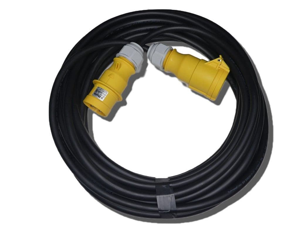 25metre tough rubber 110volt 32amp extension lead splash proof